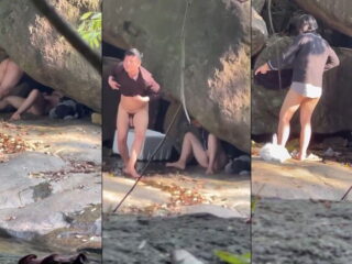 Clip: Đi phượt cặp đôi tranh thủ chịch trong hang đá bên bờ suối